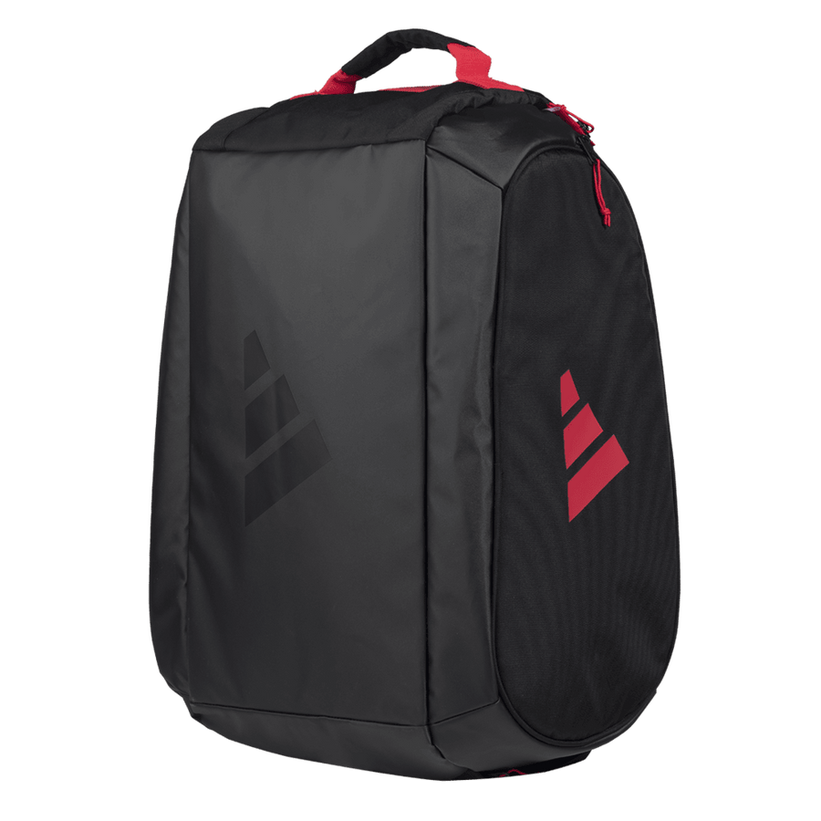 adidas Tour 3.4 padel bag — black with red accents, front