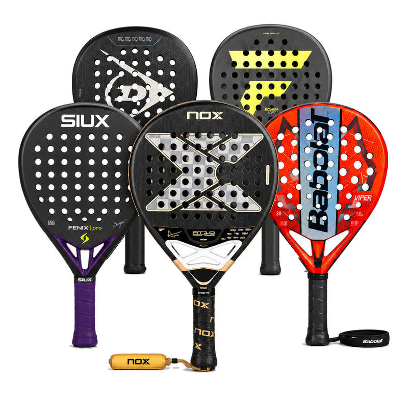 Padel rackets from adidas, NOX, Siux, Babolat, Dunlop, Tecnifibre and Hirostar