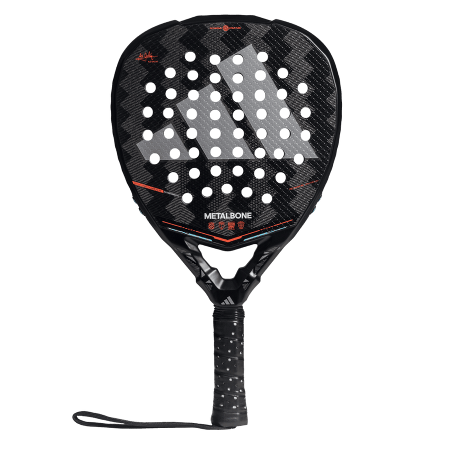 adidas Metalbone 2026 padel racket (Ale Galán) — front face, black with Spin Blade decal
